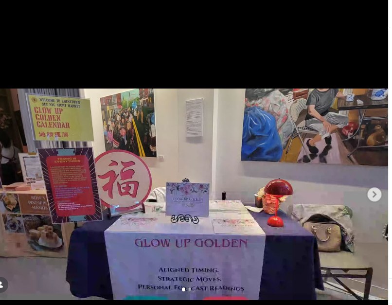 Glow Up Golden table at SEE NYC Night Market