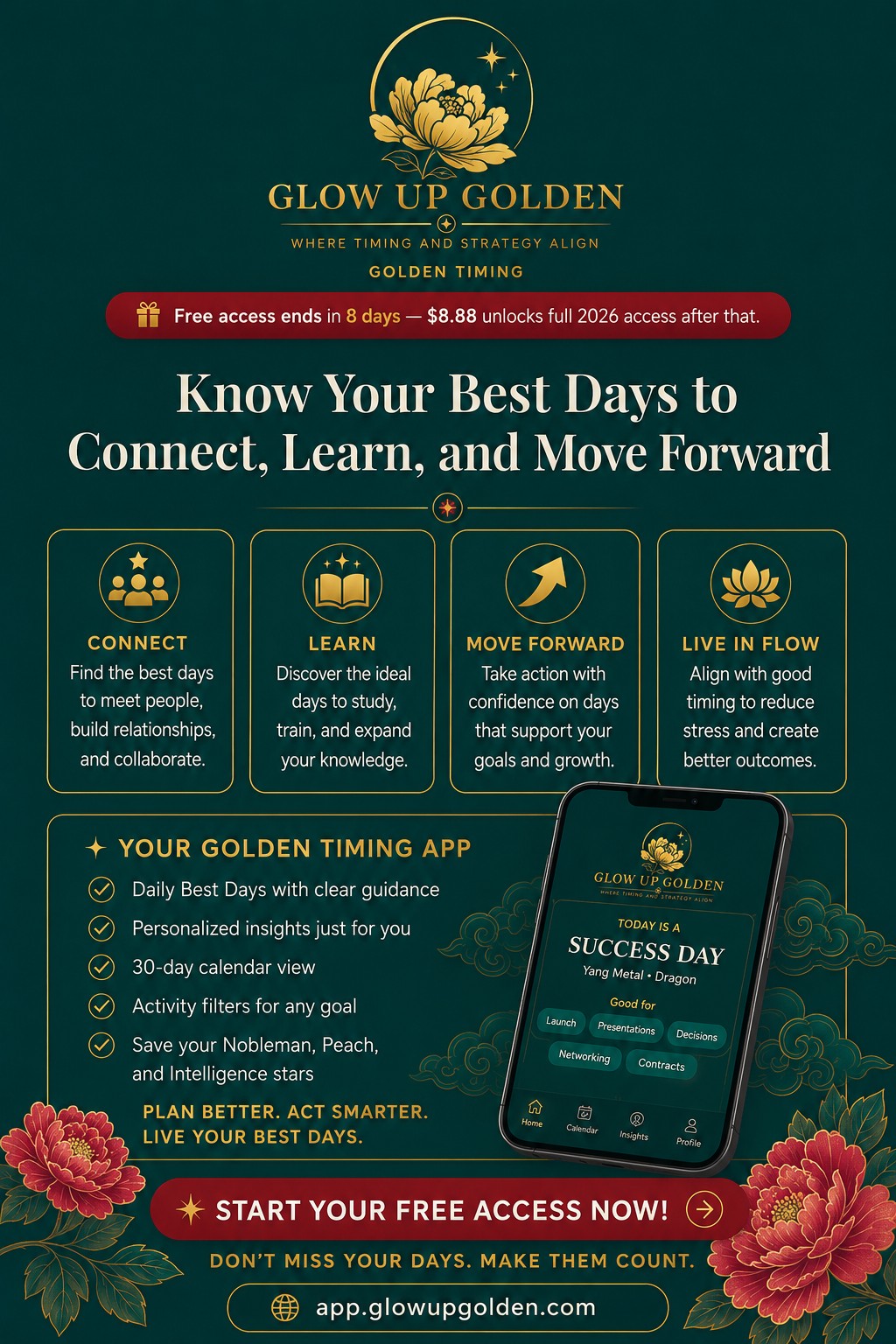 Golden Timing app — know your best days to connect, learn, and move forward